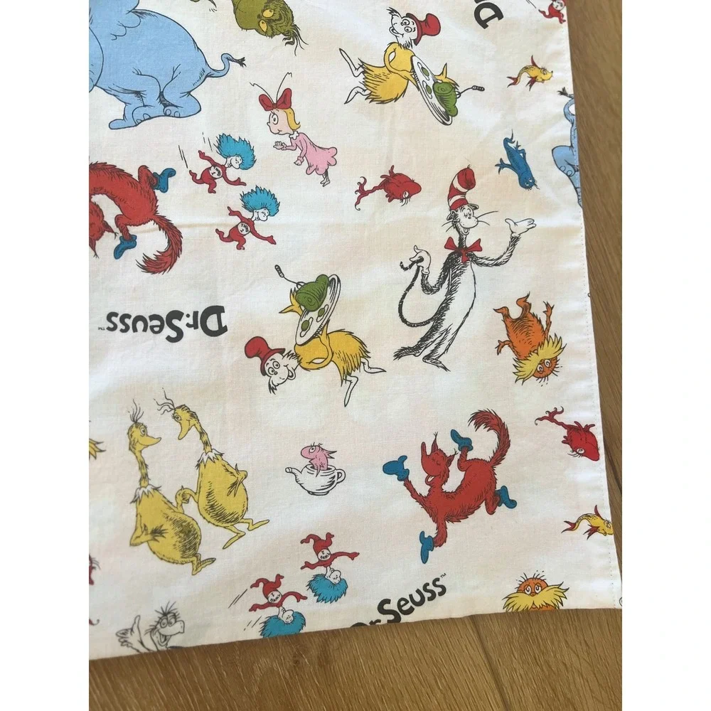 Dr Seuss Cotton Fabric Placemat Napkin Square Green Eggs Ham Lorax Set of‎ 6 90s